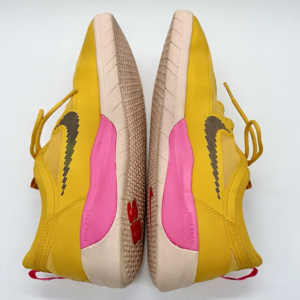 NIKE SB NYJAH Free 2 Sneaker Shoes Mens 12 Yellow Pollen Pink Lace-Up CU9220-700